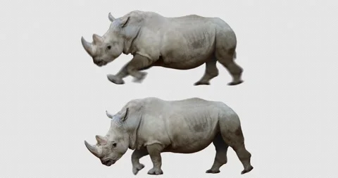 Rhino Walking and Running Stock Footage 201369216