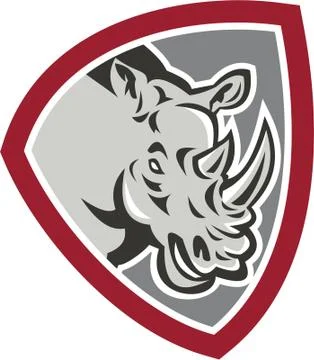 Rhinoceros head side shield Illustrazione stock