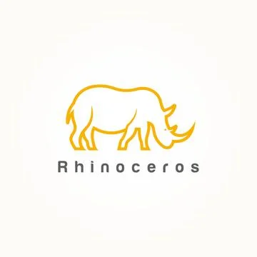 Rhinoceros logo design vector template Stock Illustration