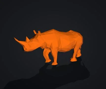 Rhinoceros low poly Stock Illustration