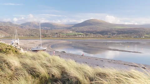 The Rhinogydd (Rhinogs) mountains in winter light, Gwynedd, North Wales, UK Stock Footage 324760250