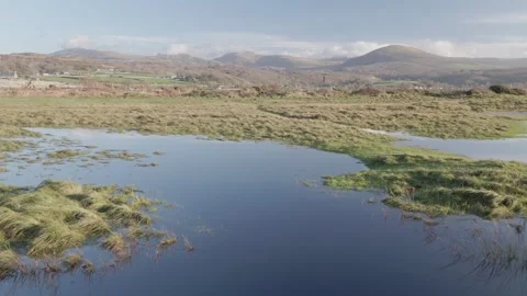 The Rhinogydd (Rhinogs) mountains in winter light, Gwynedd, North Wales, UK Video stock 324760627