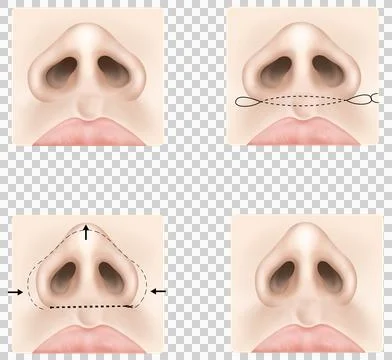 Rhinoplasty 1 Stock Illustration