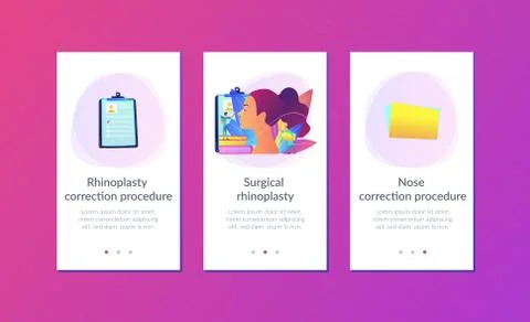 Rhinoplasty app interface template. Ilustração Stock