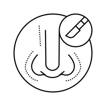 Rhinoplasty surgery line icon vector illustration Stock Illustration