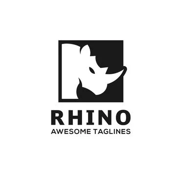 Rhinos head logo Stock Illustration