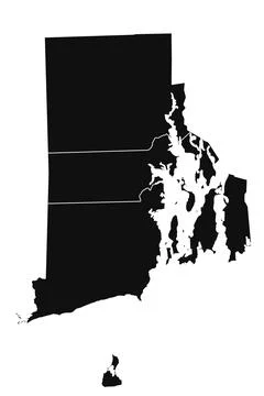 Rhode Island administrative map. counties map of Rhode Island with black co.. Stock Illustration