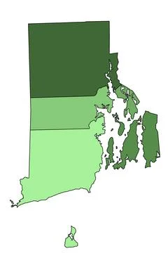 Rhode Island administrative map. counties map of Rhode Island with differen.. Stock Illustration
