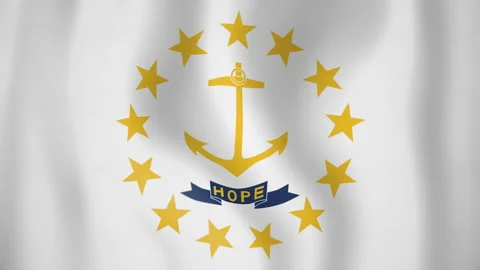 Rhode Island animated flag. Seamless loop. 4K Stock Footage 145392799
