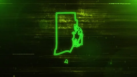Rhode Island Digital Futuristic Glitch Map Stock Footage 333773113
