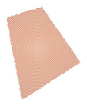 Rhode Island dotted map. Digital style shape of Rhode Island. Tech icon of .. Stock Illustration