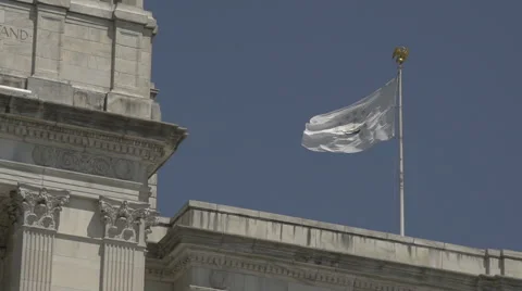The Rhode Island flag flying in slow motion. Video stock 44116455