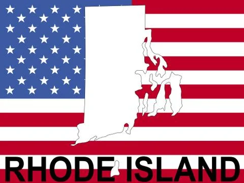 Rhode island on flag Stock Illustration