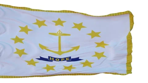 Rhode Island Flag Isolated Realistic Animation. Seamless Loop, 4K Stock Footage 136531329
