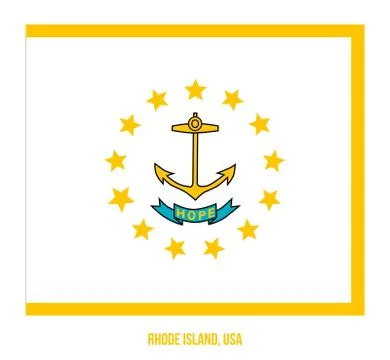 Rhode Island Flag Vector Illustration on White Background. USA State Flag Stock Illustration