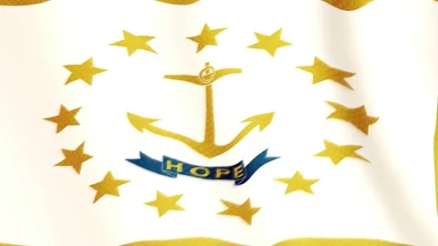 Rhode Island flag waving animation Stock Footage 76228881