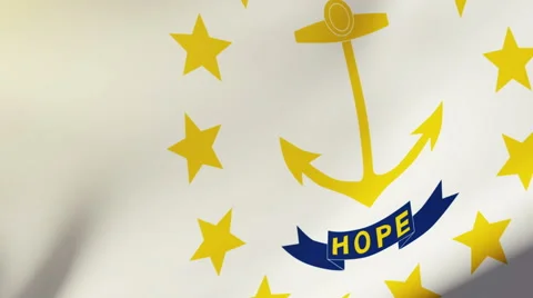 Rhode island flag waving in the wind. Looping sun rises style.  Animation loop Stock Footage 48198615