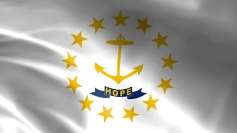 Rhode Island flag in the wind. Detailed fabric texture. Stock Footage 277453524