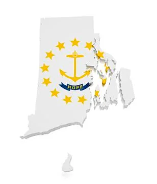 Rhode island map 3d shape Stock Illustration