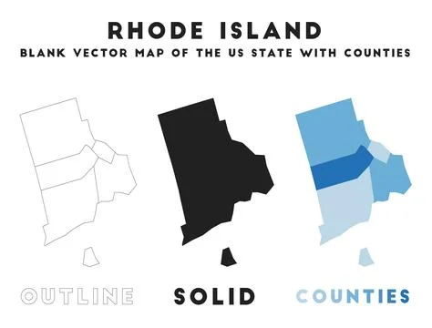 Rhode Island map. Borders of Rhode Island for your infographic. Vector us s.. Stock Illustration