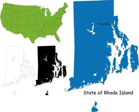 Rhode island map Stock Illustration