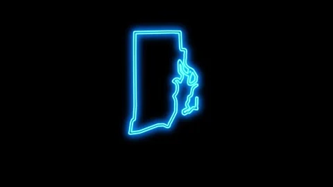 Rhode Island Map Outline Neon Lights Stock Footage 332891738