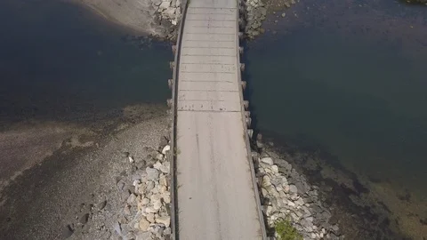 Rhode Island Marsh small bridge by Drone Aerial 4K Video stock 115915282