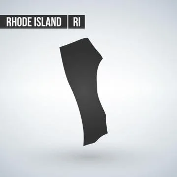Rhode Island outline map state shape vector illustration Stock Illustration