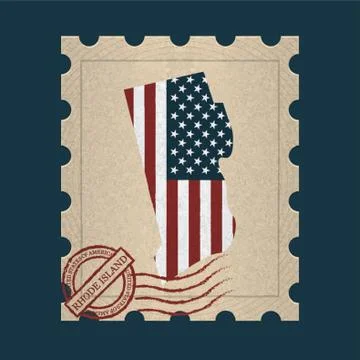 Rhode island postage stamp Stock-Illustration