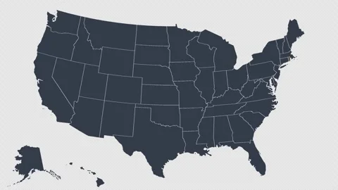 Rhode Island Pulsing on US Election Map Animation Seamless Loop Alpha Channel 4K 库存影片 341308359
