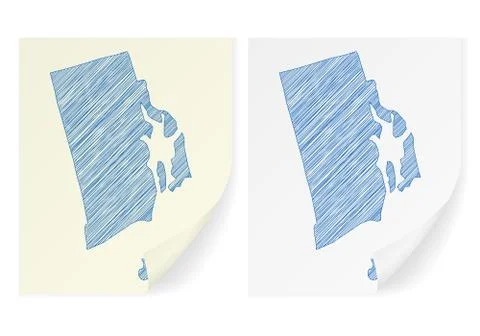 Rhode island scribble map Stock Illustration