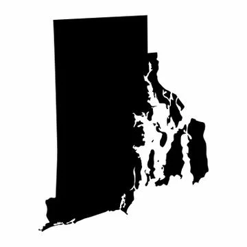 Rhode Island silhouette map Stock Illustration