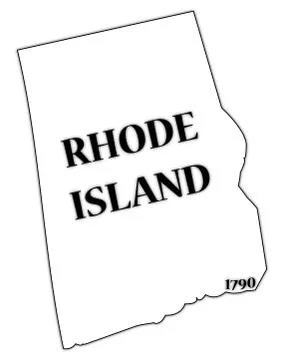 Rhode Island State and Date Stock Illustration