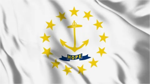 Rhode Island State Flag Loop 4K Видео 243876021
