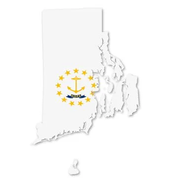 Rhode Island State Flag Map Stock Illustration