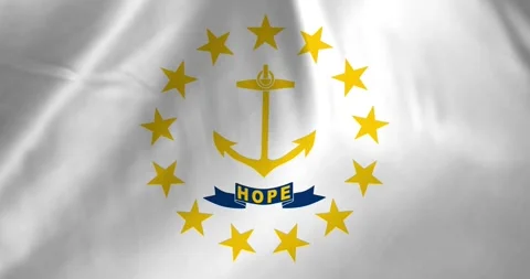 Rhode island state flag of the United States of America waving with the wind Video stock 327173355