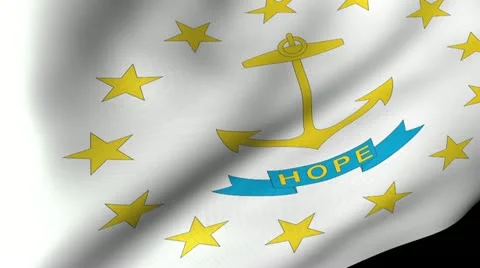 Rhode Island State Flag Waving Stock Footage 11970666