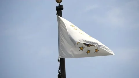 Rhode Island State Flag Waving Stock Footage 131064864