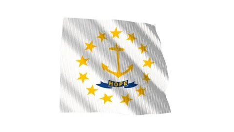 Rhode Island state flag waving in the wind Stock-Footage 343901209