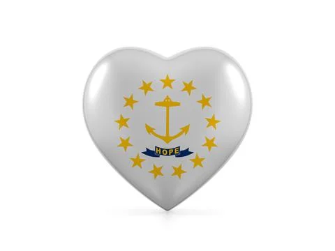 Rhode Island state heart flag Stock Illustration