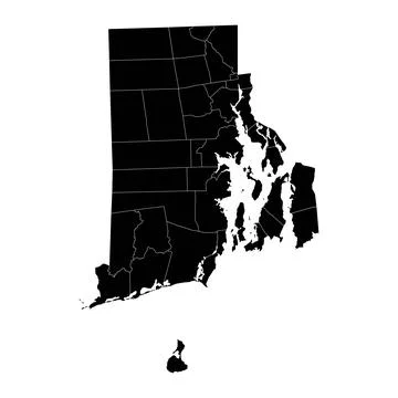Rhode Island state map with counties. Vector illustration. Stock Illustration
