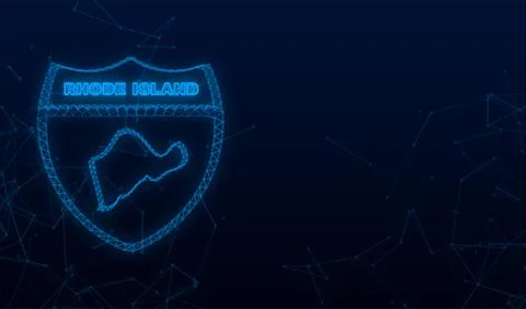 Rhode Island state map outline Plexus icon. Vector illustration Illustrazione stock