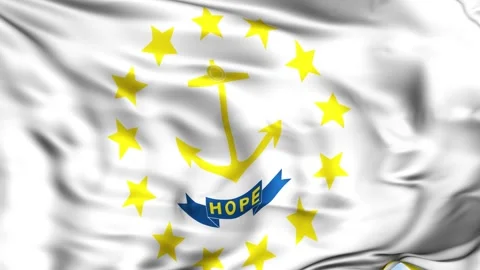 Rhode Island State Waving Flag Background Video stock 204139381