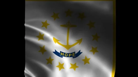Rhode Island State Waving Flag. Flag of Rhode Island Waving Animation. Stock Footage 263839257