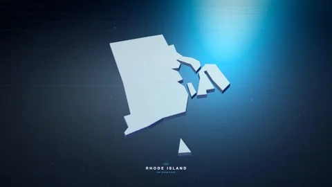 Rhode Island USA state map with glowing tech digital network style Stock Footage 340614177