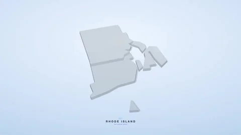 Rhode Island USA state map 3D animation seamless loop 스톡 동영상 341068186