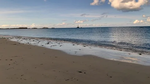 Rhode Island waves on beach - 4K Stock Footage 115919868