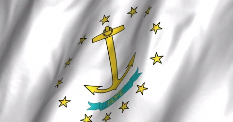 Rhode Island Waving Flag 4K Stock Footage 63663736