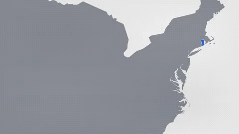 Rhode Island Zoomed In Blue on US Election Map State Focus Animation, Alpha 4K 스톡 동영상 341415851