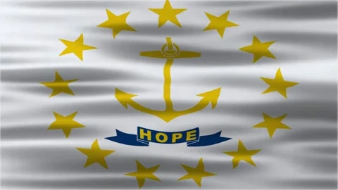 Rhode IsThe Looping of Rhode Island waving flag. Stock Footage 312485369